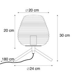QAZQA Design Tafellamp Zwart 20 Cm Met Opaal Glas - Hero -Leen Bakker 1000078781 0102
