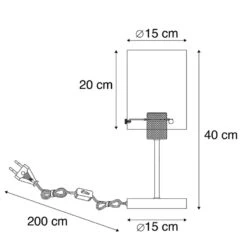 QAZQA Design Tafellamp Zwart Met Smoke Glas Op Standaard - Dome -Leen Bakker 1000078784 0102