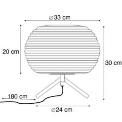 QAZQA Design Tafellamp Zwart 33 Cm Met Opaal Glas - Hero -Leen Bakker 1000078785 0102