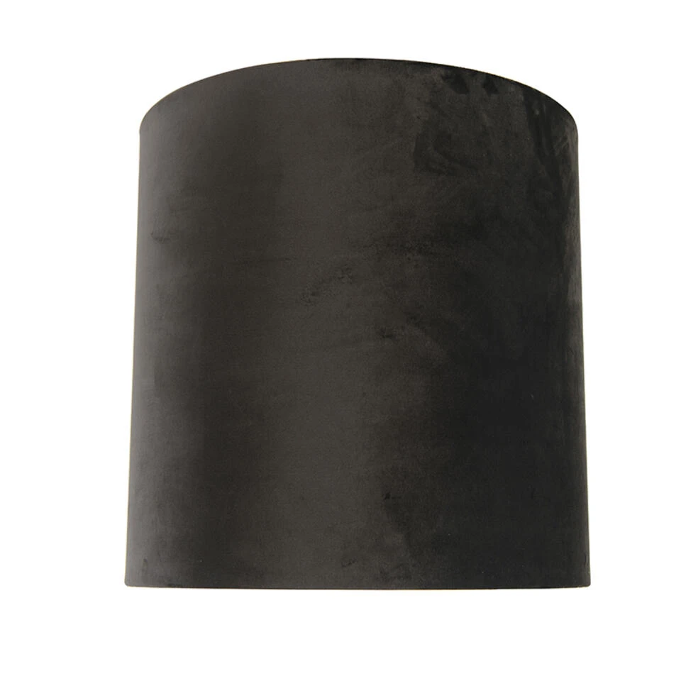 QAZQA Velours Lampenkap Zwart 40/40/40 Met Gouden Binnenkant 4 QAZQA Velours Lampenkap Zwart 40/40/40 Met Gouden Binnenkant - Afbeelding 4