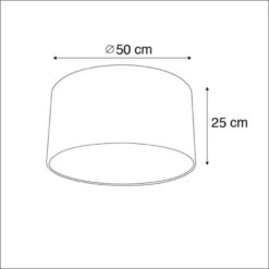 QAZQA Velours Lampenkap Zwart 50/50/25 -Leen Bakker 1000078793 0102