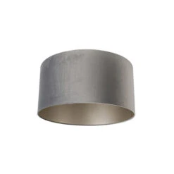 QAZQA Velours Lampenkap Grijs 50/50/25