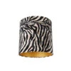 QAZQA Velours Lampenkap Zebra Dessin 40/40/40 Gouden Binnenkant