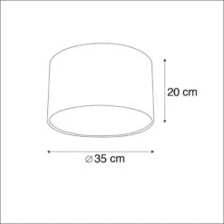 QAZQA Velours Lampenkap Zwart 35/35/20 -Leen Bakker 1000078808 0102