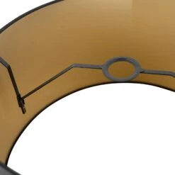 QAZQA Katoenen Lampenkap Zwart 45/50/28 Met Gouden Binnenkant -Leen Bakker 1000078809 0103