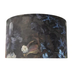 QAZQA Velours Lampenkap Bloemen Dessin 35/35/20 Gouden Binnenkant -Leen Bakker 1000078813 0103