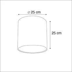 QAZQA Velours Lampenkap Vlinder Dessin 25/25/25 Gouden Binnenkant -Leen Bakker 1000078815 0102