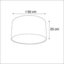 QAZQA Velours Lampenkap Roze 50/50/25 Met Gouden Binnenkant -Leen Bakker 1000078817 0102