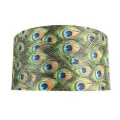 QAZQA Velours Lampenkap Pauw Dessin 50/50/25 Met Gouden Binnenkant 7 QAZQA Velours Lampenkap Pauw Dessin 50/50/25 Met Gouden Binnenkant -Leen Bakker 1000078822 0103