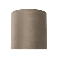 QAZQA Velours Lampenkap Taupe 25/25/25 Met Gouden Binnenkant -Leen Bakker 1000078825 0103