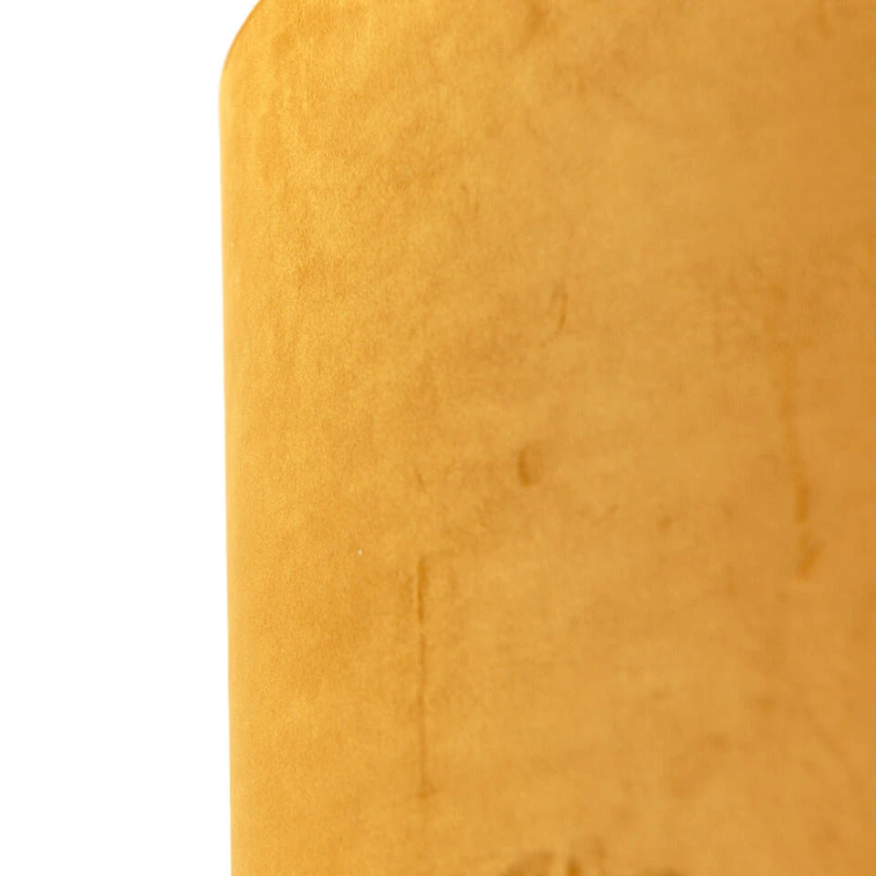 QAZQA Velours Lampenkap Geel 50/50/25 Met Gouden Binnenkant 2 QAZQA Velours Lampenkap Geel 50/50/25 Met Gouden Binnenkant - Afbeelding 2