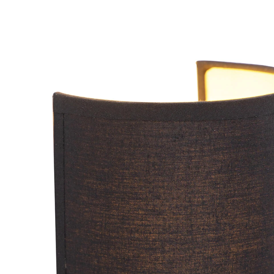 QAZQA Moderne Wandlamp Zwart En Goud - Simple Drum 2 QAZQA Moderne Wandlamp Zwart En Goud - Simple Drum - Afbeelding 2