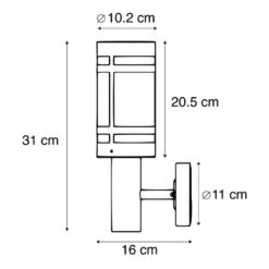QAZQA Moderne Buitenwandlamp Zwart IP44 - Gleam -Leen Bakker 1000078843 0102