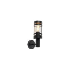 QAZQA Moderne Buitenwandlamp Zwart IP44 - Gleam