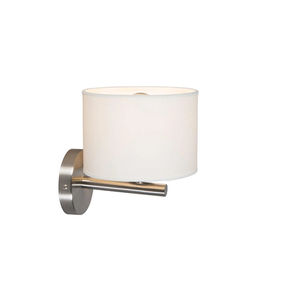 QAZQA Moderne Wandlamp Wit Rond - VT 1 1 QAZQA Moderne Wandlamp Wit Rond - VT 1