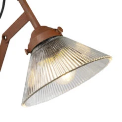 QAZQA Vintage Uittrekbare Wandlamp Roest Met Glas - Scissors Glass -Leen Bakker 1000078848 0103