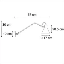 QAZQA Design Wandlamp Zwart Verstelbaar - Luna -Leen Bakker 1000078852 0102