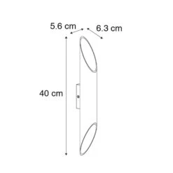 QAZQA Moderne Wandlamp Zwart Met Gouden Binnenkant 5,6 Cm - Organo -Leen Bakker 1000078862 0102