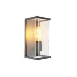 QAZQA Moderne Wandlamp Donkergrijs IP54 - Zaandam