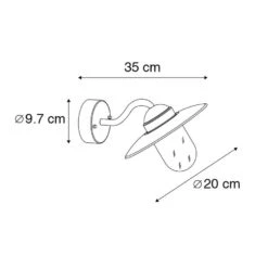 QAZQA Buitenwandlamp Zink IP44 - Munich 6 QAZQA Buitenwandlamp Zink IP44 - Munich -Leen Bakker 1000078870 0102