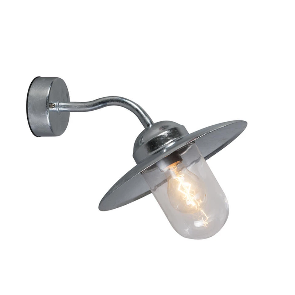 QAZQA Buitenwandlamp Zink IP44 - Munich 1 QAZQA Buitenwandlamp Zink IP44 - Munich