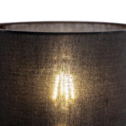 QAZQA Moderne Wandlamp Zwart Met Katoenen Kap - Stacca -Leen Bakker 1000078881 0103