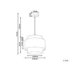 Beliani Hanglamp YUMURI - Roze Polyester, Katoen, Rotan -Leen Bakker 1000079996 0102