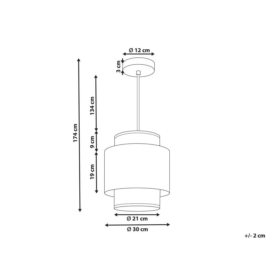 Beliani Hanglamp BOERI - Natuurlijk Polyester, Katoen, Rotan 3 Beliani Hanglamp BOERI - Natuurlijk Polyester, Katoen, Rotan - Afbeelding 3