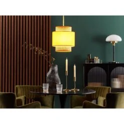 Beliani Hanglamp BOERI - Natuurlijk Polyester, Katoen, Rotan 7 Beliani Hanglamp BOERI - Natuurlijk Polyester, Katoen, Rotan -Leen Bakker 1000079997 0103