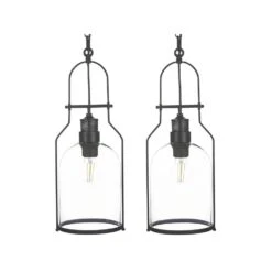 Beliani Hanglamp BASHILO - Zwart Ijzer