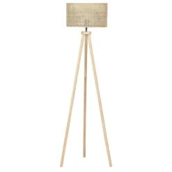 Beliani Staande Lamp PENTON - Natuurlijk Rotan, Rubberhout