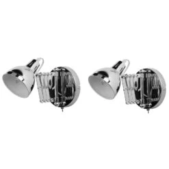 Beliani Muurlamp HARRINGTON - Zilver Staal