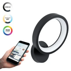 EGLO connect.z Marghera-Z Smart Wandlamp - 30,5 cm - Zwart - RGB 6 EGLO connect.z Marghera-Z Smart Wandlamp - 30,5 cm - Zwart - RGB -Leen Bakker 1000080295 0102
