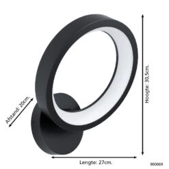 EGLO connect.z Marghera-Z Smart Wandlamp - 30,5 cm - Zwart - RGB 7 EGLO connect.z Marghera-Z Smart Wandlamp - 30,5 cm - Zwart - RGB -Leen Bakker 1000080295 0103