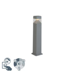 QAZQA Moderne Buitenpaal Grijs 80 Cm Incl. LED IP55 - Ester