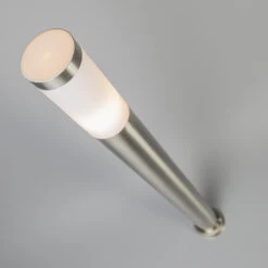 QAZQA Moderne Buitenlamp Paal Staal 110 Cm IP44 - Rox -Leen Bakker 1000080958 0102