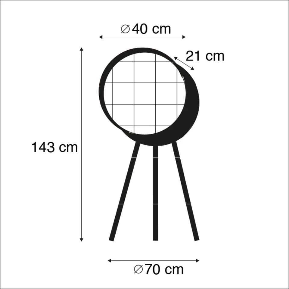 QAZQA Industriële Vloerlamp Grijs Tripod - Barrel 3 QAZQA Industriële Vloerlamp Grijs Tripod - Barrel - Afbeelding 3