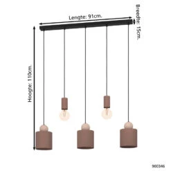 EGLO Gazzola Hanglamp - E27 - 91 Cm - Mokka -Leen Bakker 1000081564 0103