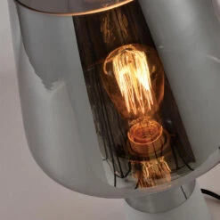 QUVIO Tafellamp Beton Met Glazen Lampenkap - QUV5034L -Leen Bakker 1000081858 0103