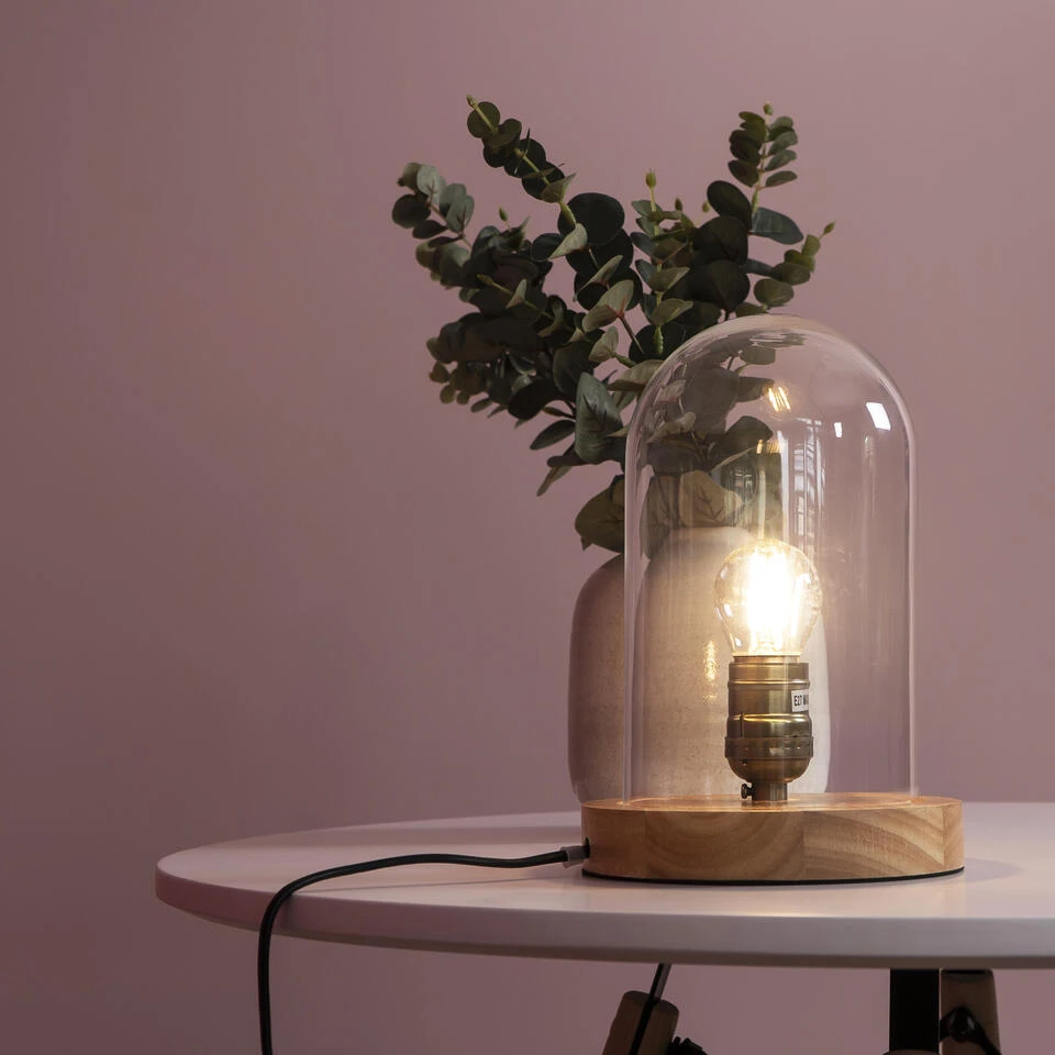 QUVIO Tafellamp Met Glazen Stolp - QUV5031L 2 QUVIO Tafellamp Met Glazen Stolp - QUV5031L - Afbeelding 2