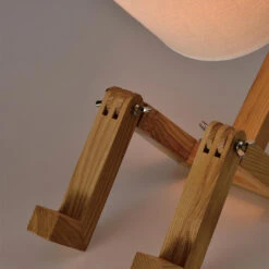 QUVIO Tafellamp Hout En Stof Mannetje - QUV5117L - White -Leen Bakker 1000081865 0103