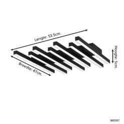 EGLO Padulari Plafondlamp - LED - 53,5 Cm - Zwart/Wit - Dimbaar -Leen Bakker 1000082231 0103