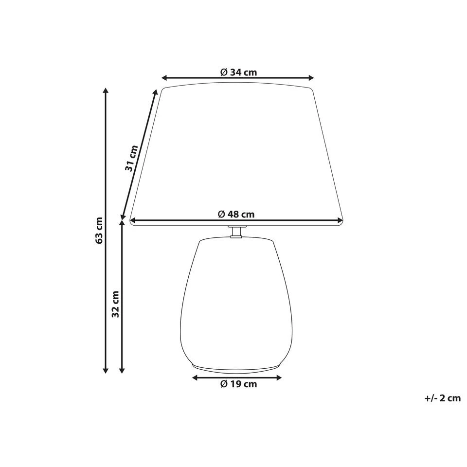Beliani Tafellamp CIDRA - Grijs Keramiek 3 Beliani Tafellamp CIDRA - Grijs Keramiek - Afbeelding 3