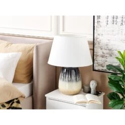 Beliani Tafellamp CIDRA - Grijs Keramiek 7 Beliani Tafellamp CIDRA - Grijs Keramiek -Leen Bakker 1000083149 0103