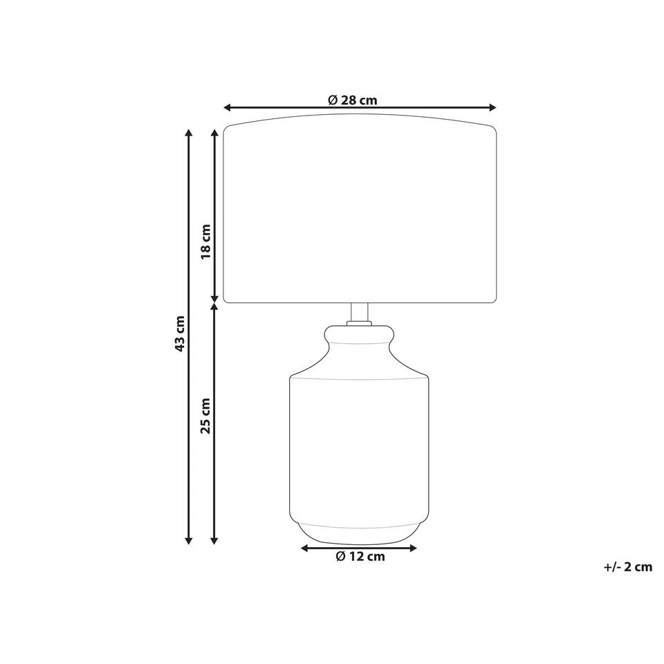 Beliani Tafellamp ESPERANCE - Grijs Keramiek 3 Beliani Tafellamp ESPERANCE - Grijs Keramiek - Afbeelding 3