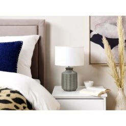 Beliani Tafellamp ESPERANCE - Grijs Keramiek 7 Beliani Tafellamp ESPERANCE - Grijs Keramiek -Leen Bakker 1000083153 0103