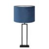 Tafellamp Shiva/Velours - Zwart/Blauw - Ø35x84cm