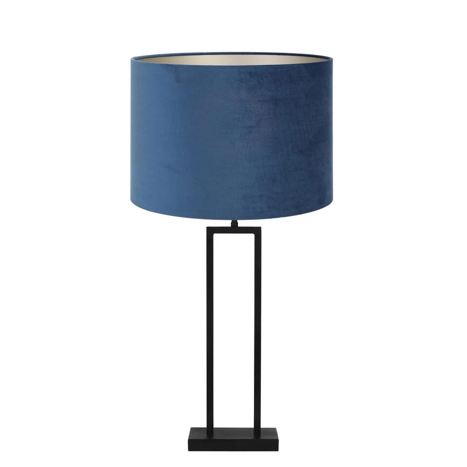Tafellamp Shiva/Velours - Zwart/Blauw - Ø35x84cm 1 Tafellamp Shiva/Velours - Zwart/Blauw - Ø35x84cm