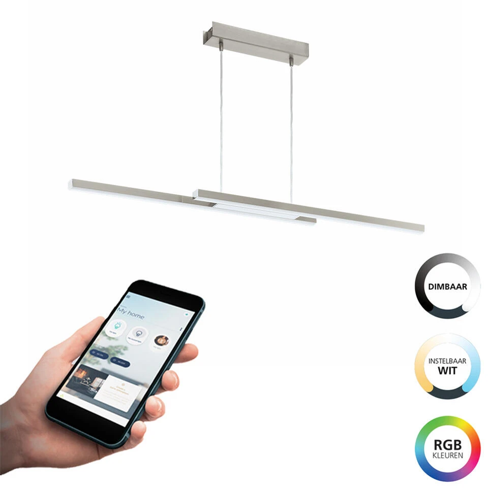 EGLO connect.z Fraioli-Z Smart Hanglamp - 105,5 cm - Grijs - RGB 3 EGLO connect.z Fraioli-Z Smart Hanglamp - 105,5 cm - Grijs - RGB - Afbeelding 3