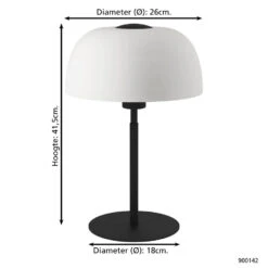 EGLO Solo 2 Tafellamp - E27 - 41,5 Cm - Zwart/Wit -Leen Bakker 1000084201 0103